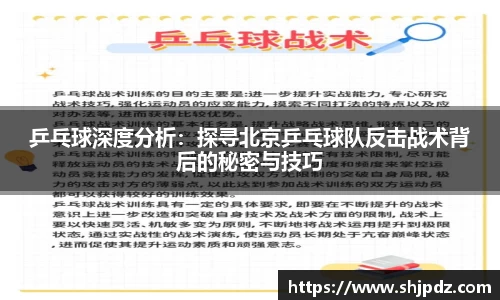 乒乓球深度分析：探寻北京乒乓球队反击战术背后的秘密与技巧